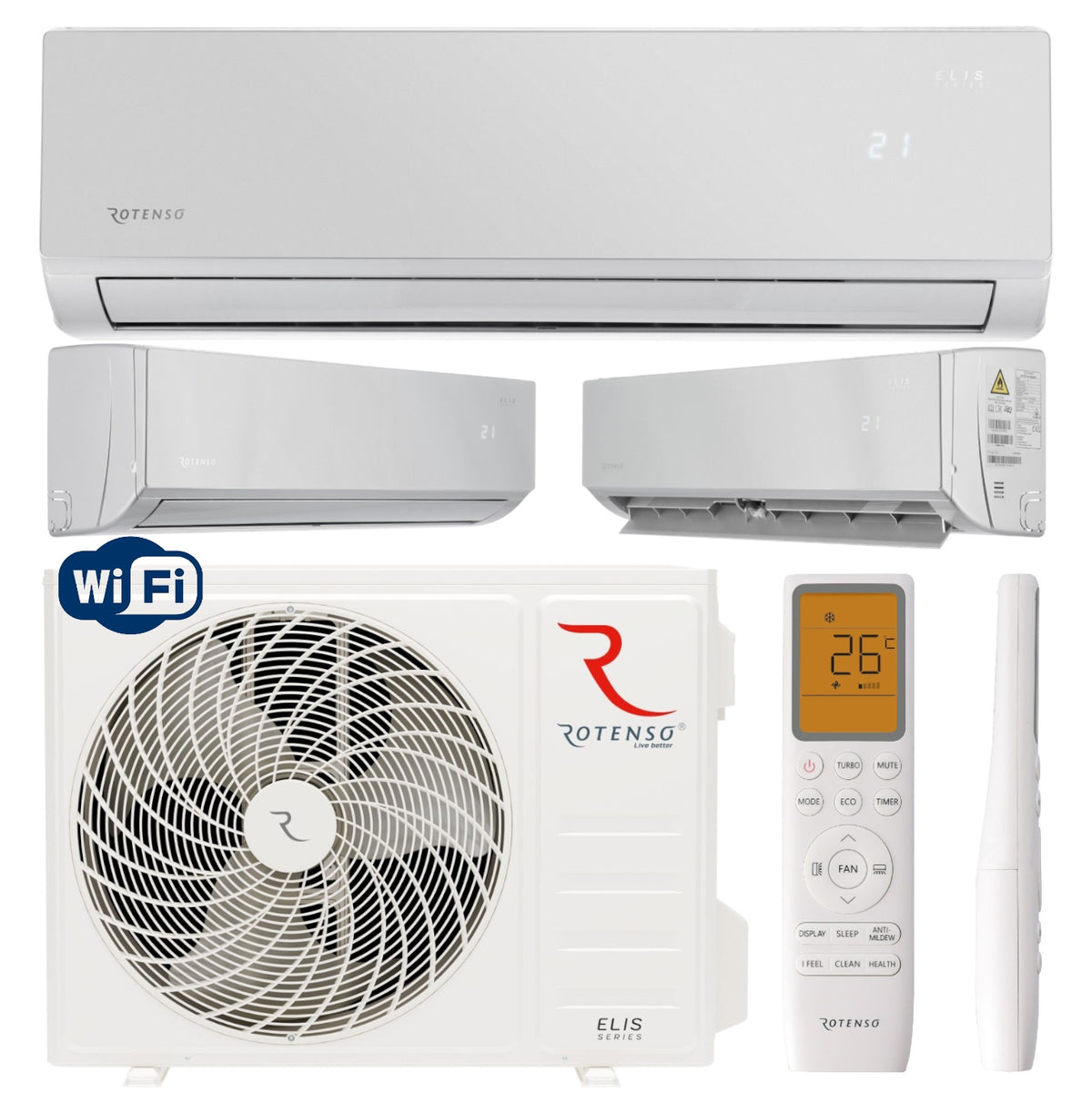 Klimatyzator ROTENSO ELIS SILVER 2,6kW wifi pilot chłodzenie ogrzewanie