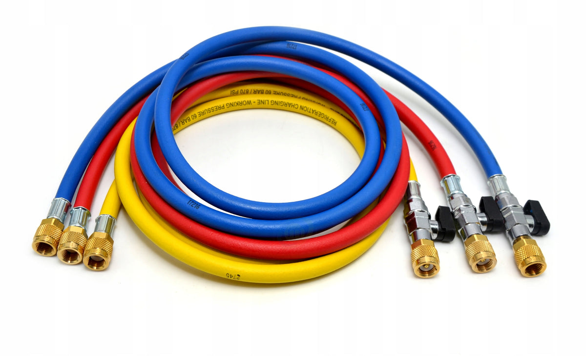 Zestaw węży serwisowych Refco 150 cm z zaworem CA-CCL-60 1/4