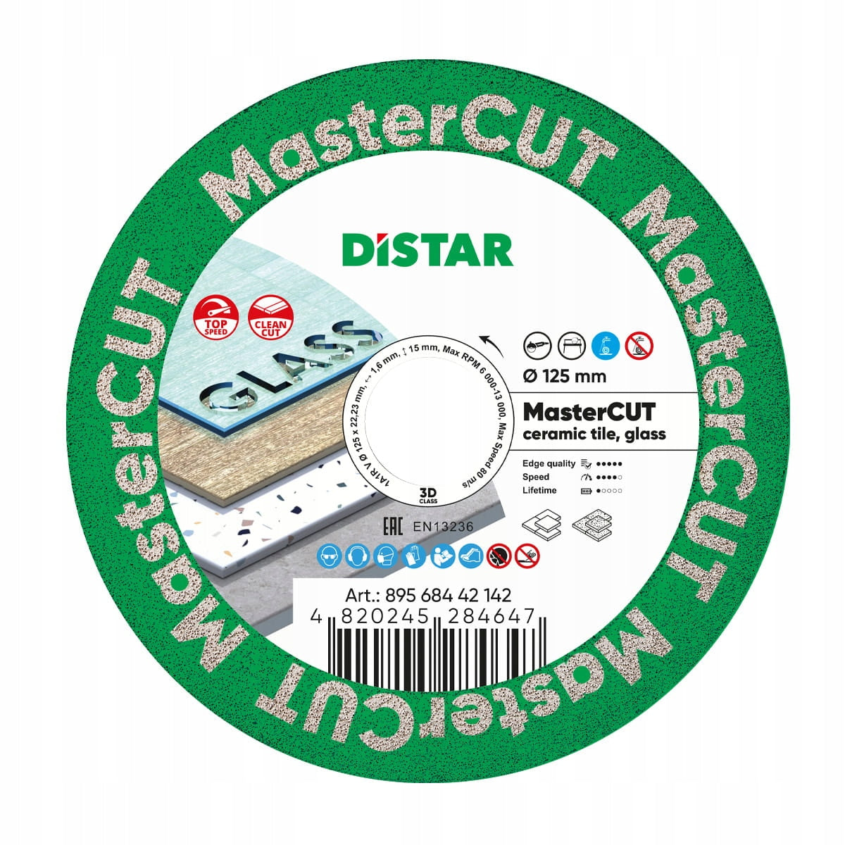 Tarcza diament Distar Master Cut 125mm na sucho/na mokro