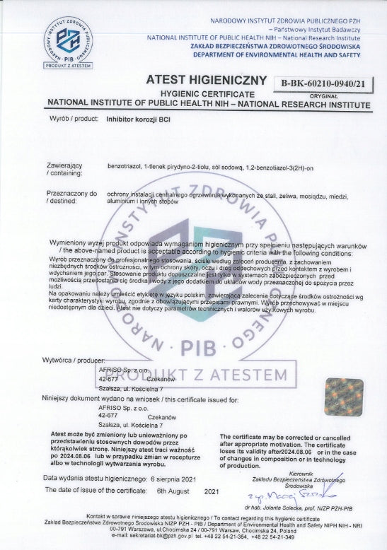 Inhibitor korozji Chroni przed korozją niezbędny dla długotrwałej ochrony