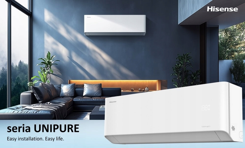 Klimatyzator ścienny z grzaniem Hisense Unipure 3,5 kW z WiFi klasa A+++