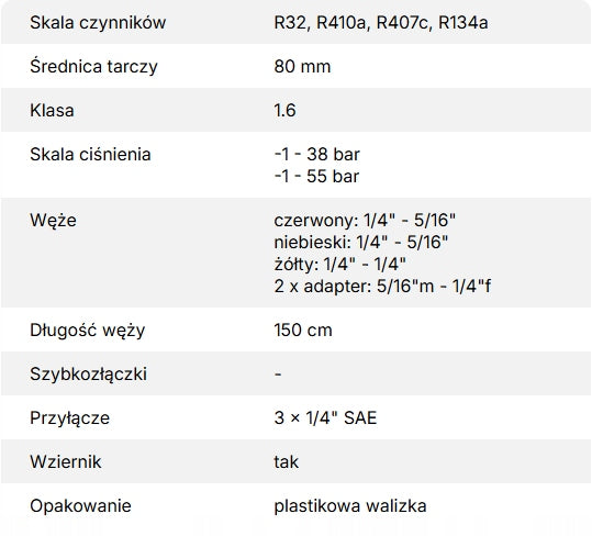 Zestaw 2 kompletów manometrów VALUE VMG-2-R32