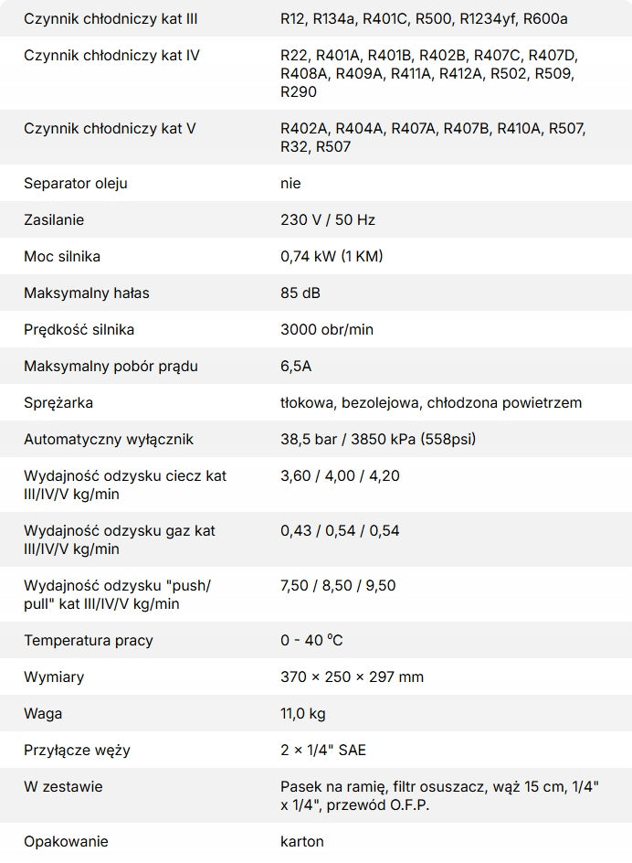 Stacja odzysku palnych czynników chłodniczych VALUE VRDDF