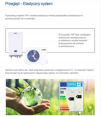 Pompa ciepła YORK YKF10ANB split 10kW Sterowanie WiFi
