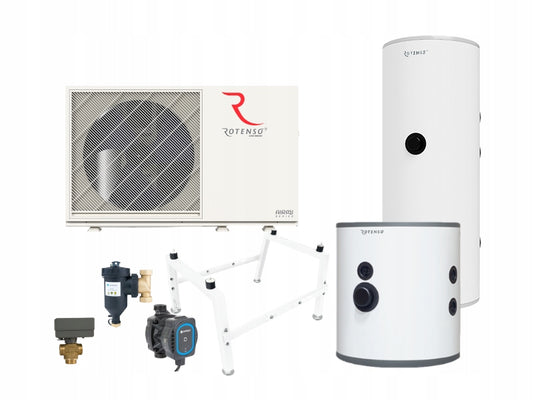 Kompletny zestaw do kotłowni Pakiet Premium Rotenso Airmi Monoblock White 1