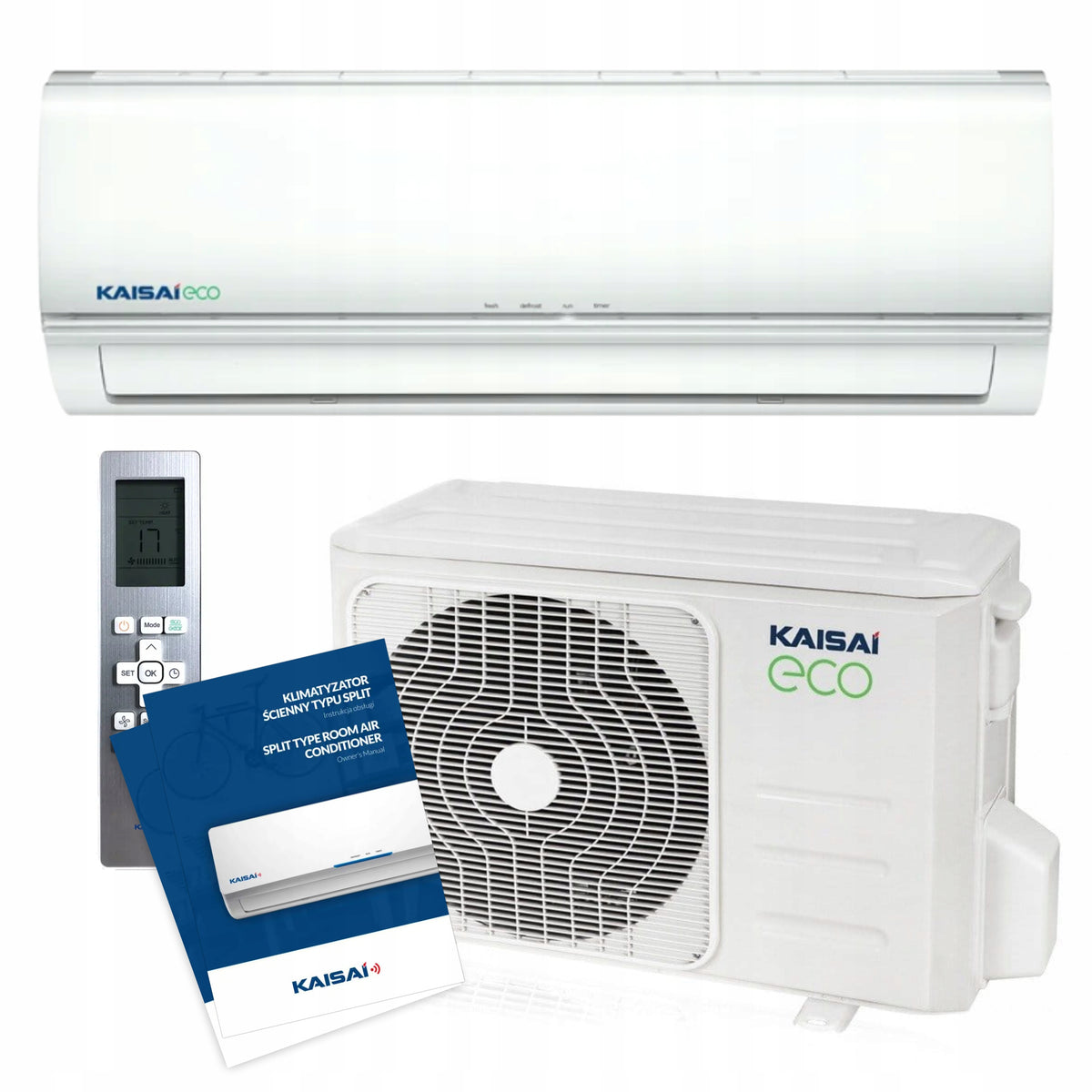 Klimatyzator ścienny KAISAI ECO Split 3,5kW 40m2 WiFi PILOT 2026 MOCNY