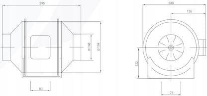Wentylator kanałowy Ferono FKP150 150 mm