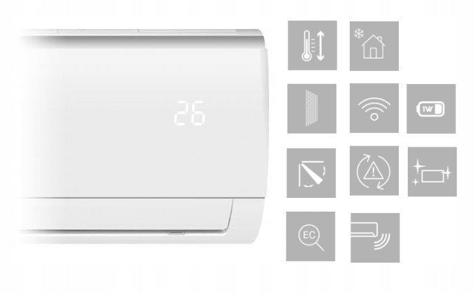 Klimatyzator ścienny KAISAI Fly 5,3kW WiFi HEPA Grzanie Wydajny Model 2026