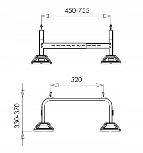 Podstawa regulowana uchwyt pod pompę ciepła FrameFoot FF-755 360kg