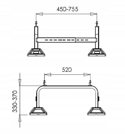 Podstawa regulowana uchwyt pod pompę ciepła FrameFoot FF-755 360kg