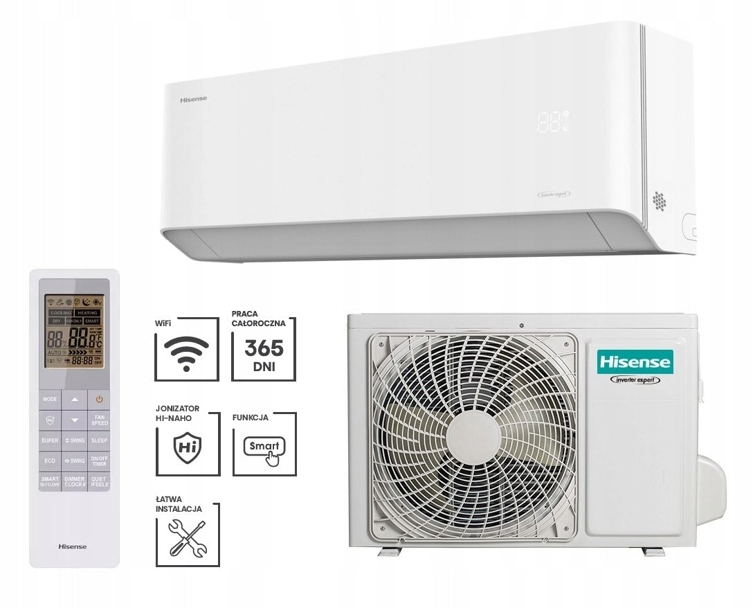 Klimatyzator ścienny z grzaniem Hisense Unipure 7,0 kW z WiFi HB70KW0A