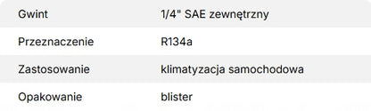 Zestaw szybkozłącza VALUE NC 1/4" SAE + WC 1/4" SAE
