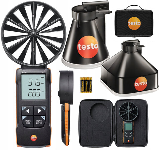 Testo 417 Zestaw 2 anemometr wiatraczkowy z teleskopem prostownicą