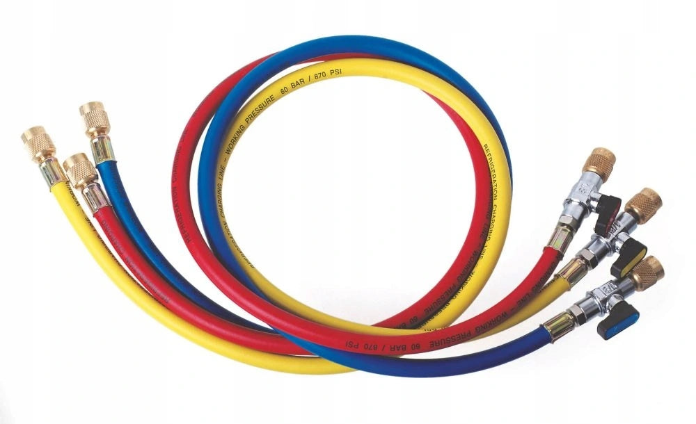 Zestaw węży serwisowych Refco 150 cm z zaworem CA-CCL-60 1/4