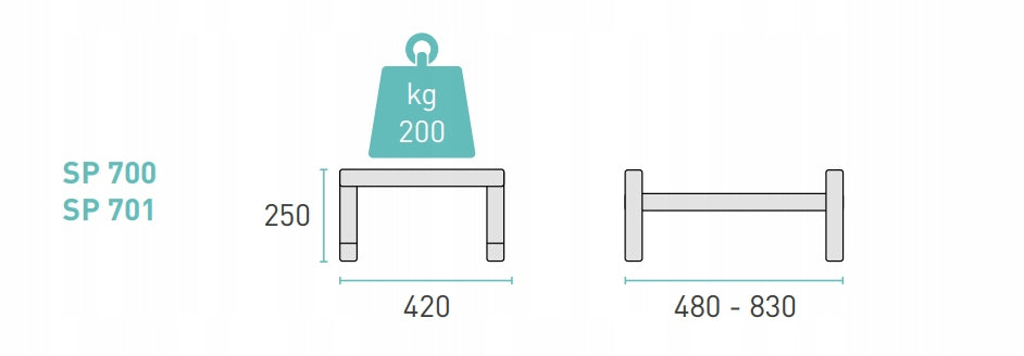 Wspornik podłogowy klimatyzatora uchwyt podstawa 480-830mm RODIGAS SP700
