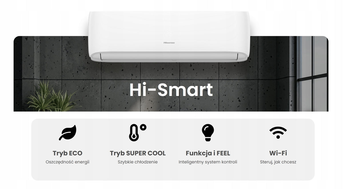 Klimatyzator ścienny Hisense Hi-Smart 3,2 kW z modułem WiFi CF35LR03