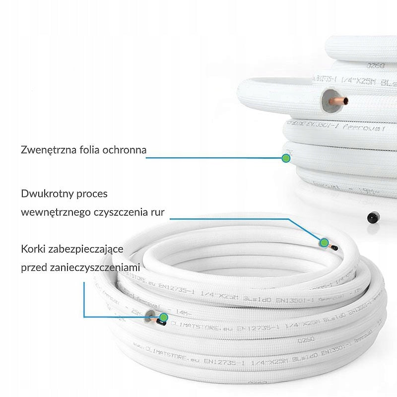 Najlepsza Rura miedziana do klimatyzacji 3/8" 25m 0.8mm Atest