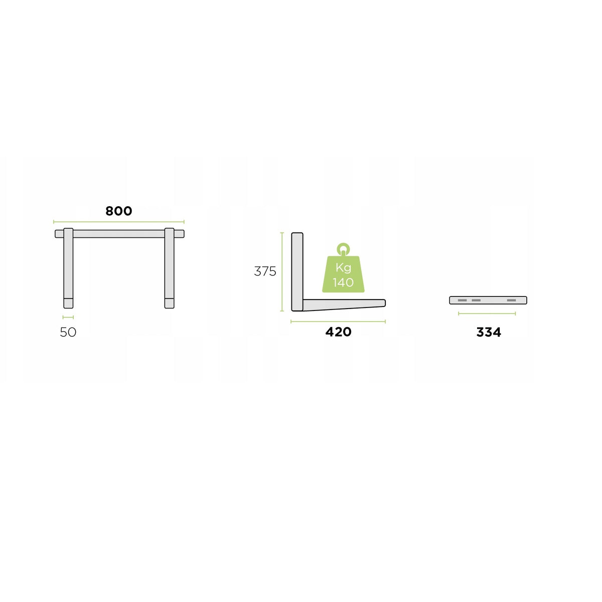 Wspornik klimatyzatora Rodigas MS230 składany 800 mm 100 kg RAL9002