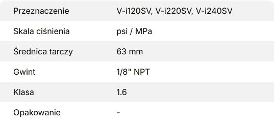 Mały wakuometr do pomp próżniowych VALUE