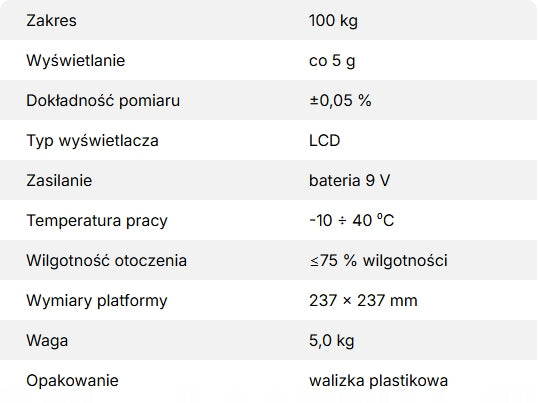 Serwisowa waga elektroniczna VALUE VES-100A
