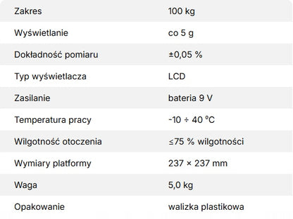 Serwisowa waga elektroniczna VALUE VES-100A