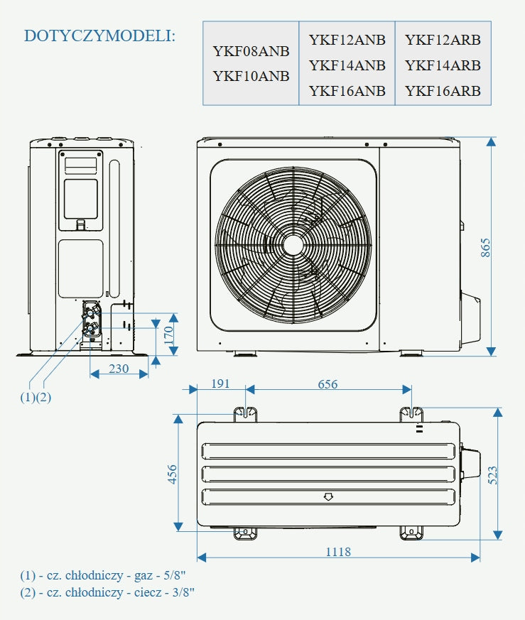 Pompa ciepła YORK YKF14ARB split 14kW Sterowanie WiFi