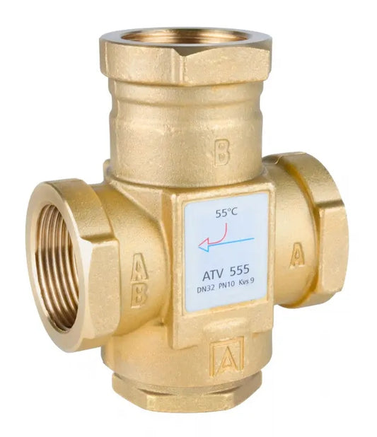 Zawór temperaturowy ATV 555 Niezawodność Precyzja DN32, Rp1 1/4" kvs 9