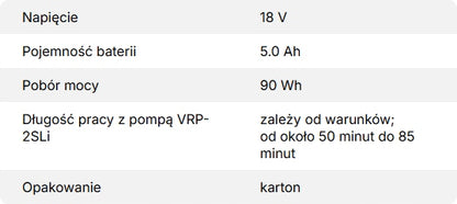 Akumulator litowo-jonowy do pomp akumulatorowych VALUE VB-518