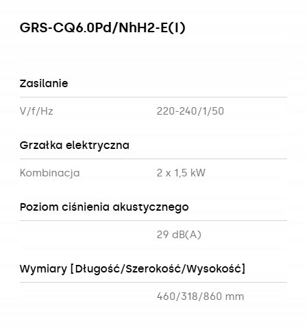 Pompa ciepła Gree Versati Split 6kW