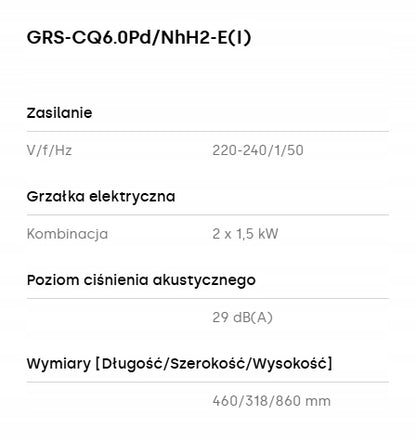 Pompa ciepła Gree Versati Split 6kW
