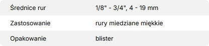 Nóż do rur miedzianych VALUE VTC-19