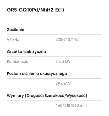Pompa ciepła Gree Versati Split 10kW