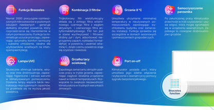 Klimatyzator ścienny Kaisai GEO+ White 2,7kW energooszczędny, jonizator