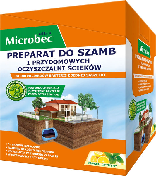 Preparat do szamb Bros Microbec Ultra - zapach cytryny 18 saszetek